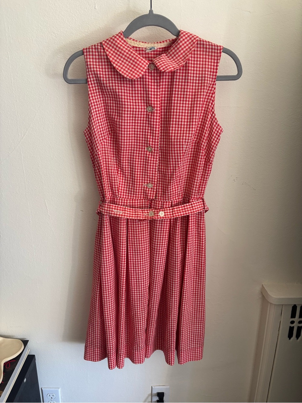 Vintage gingham cotton dress